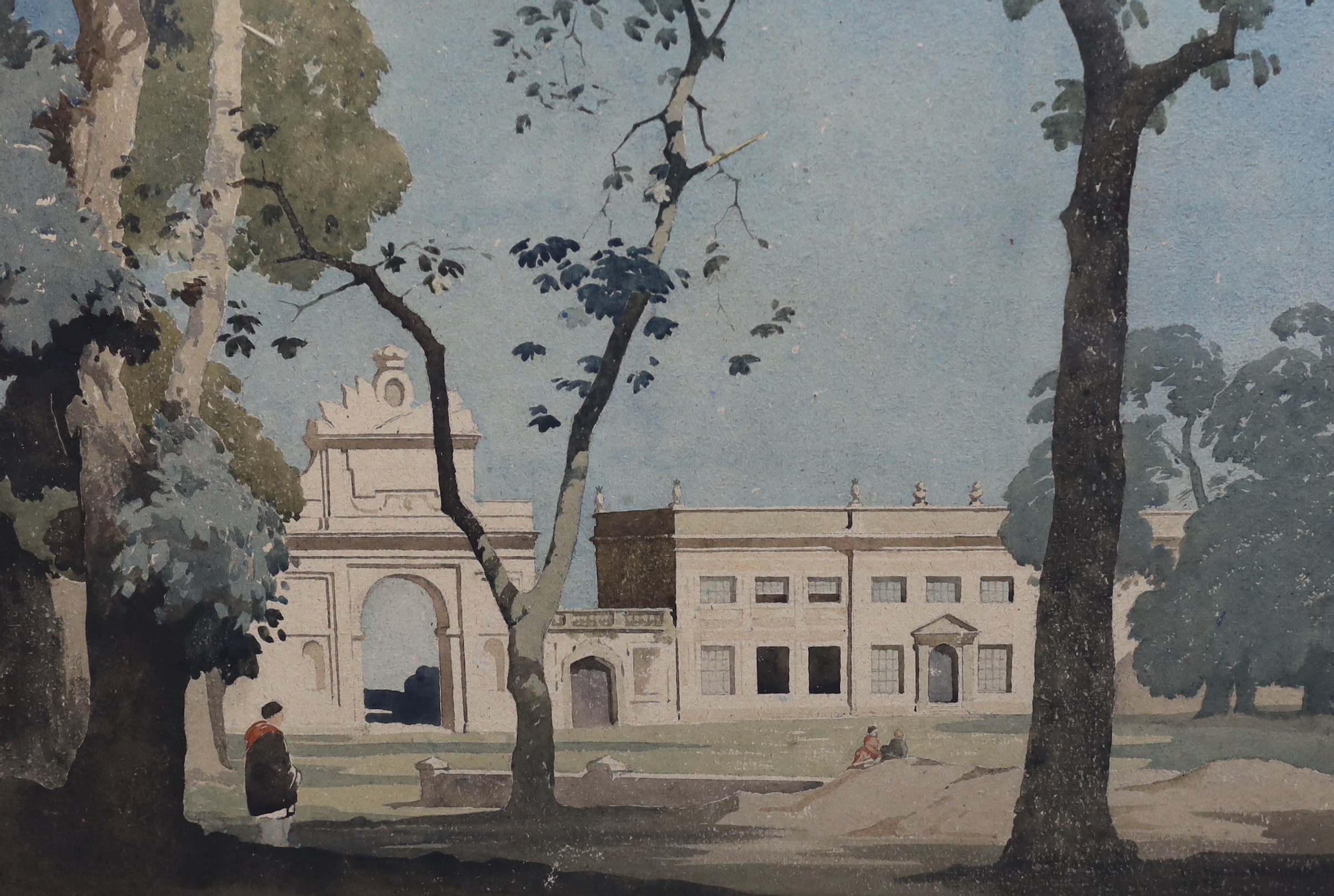 Bertram Nicholls (British, 1883-1974), 'The Palace of the Seven Ah's', watercolour on paper, 37 x 55cm
